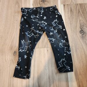 🌟$1 Bundled /🦄 Okie Dokie 12 Month Black Unicorn Leggings 👶